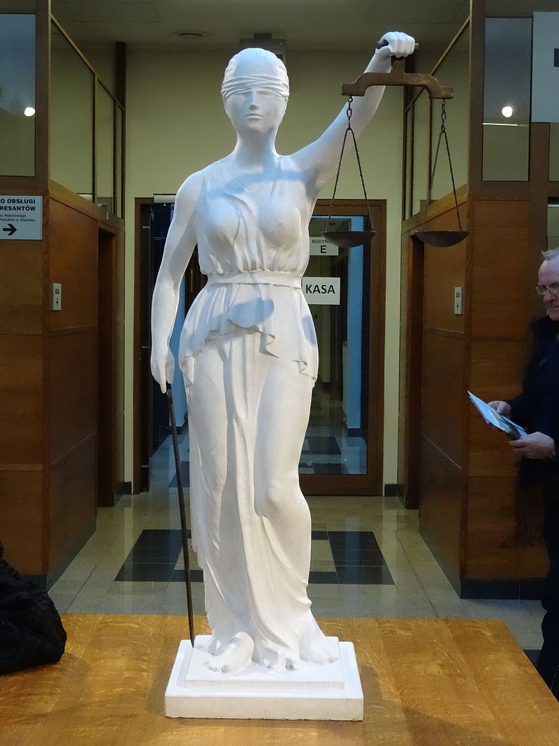 Ancient Greek statue symbolising justice